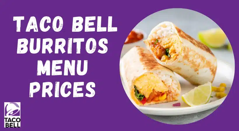 Taco Bell Burritos menu with prices