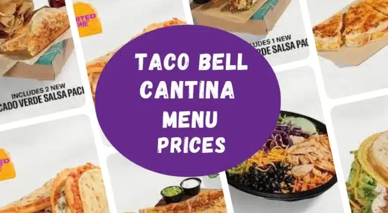 Taco Bell Cantina Menu with prices