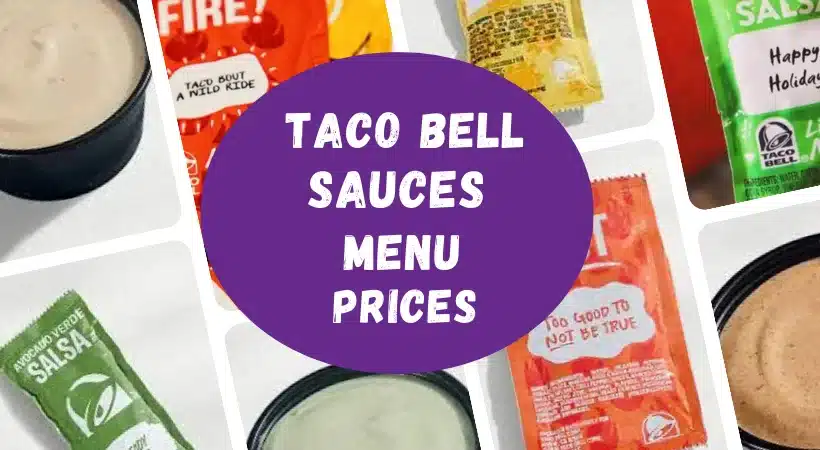 Taco Bell Sauces menu prices list