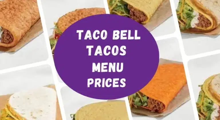 Taco Bell Tacos Menu with prices